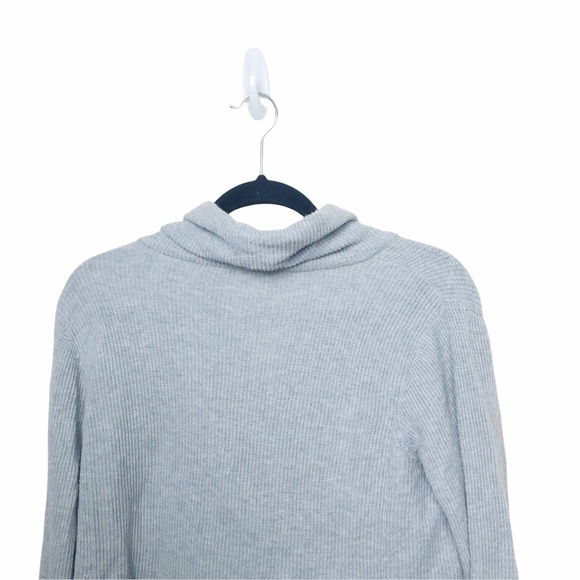 Eileen Fisher Gray Cowl Neck Waffle Knit Pullover Sweater Petite - Picture 5 of 10